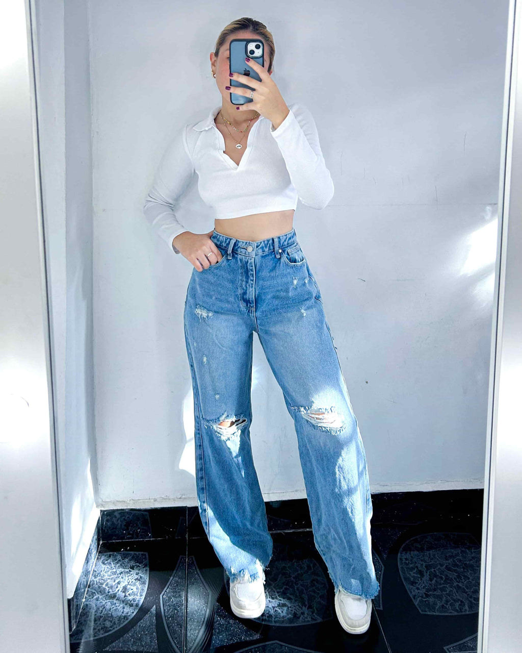 Ref 015 - Wide Leg Jean Tono Medio