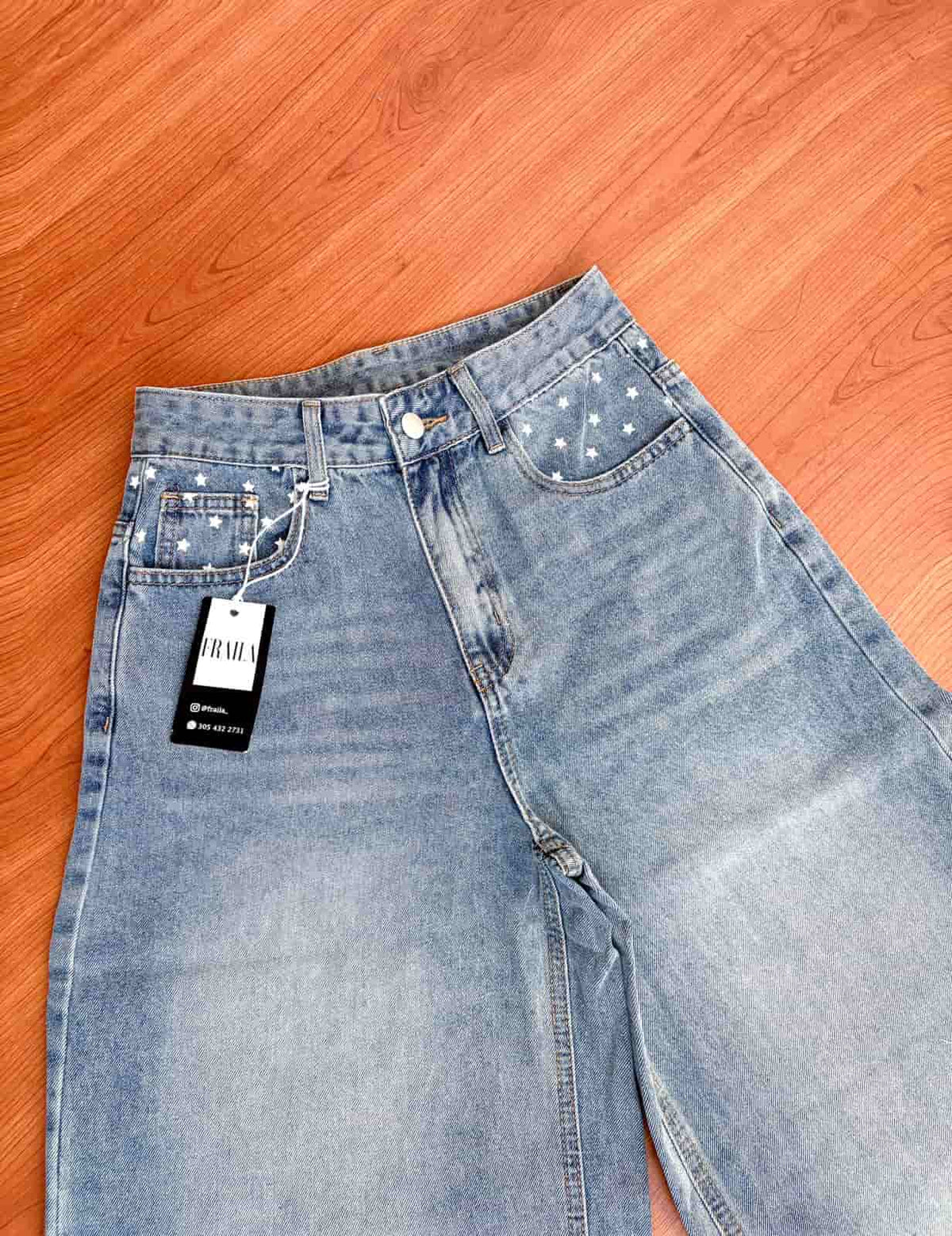 Ref 056 - Wide Leg Tono Medio Diseño de estrellas