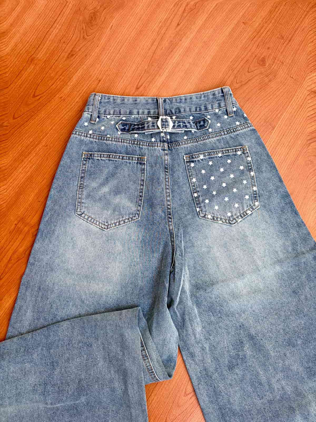 Ref 056 - Wide Leg Tono Medio Diseño de estrellas